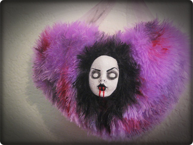 Plush Purple Bloody Hanging Heart Doll Face by Bastet2329 Plush Purple Bloody Hanging Heart Doll Face by Bastet2329
