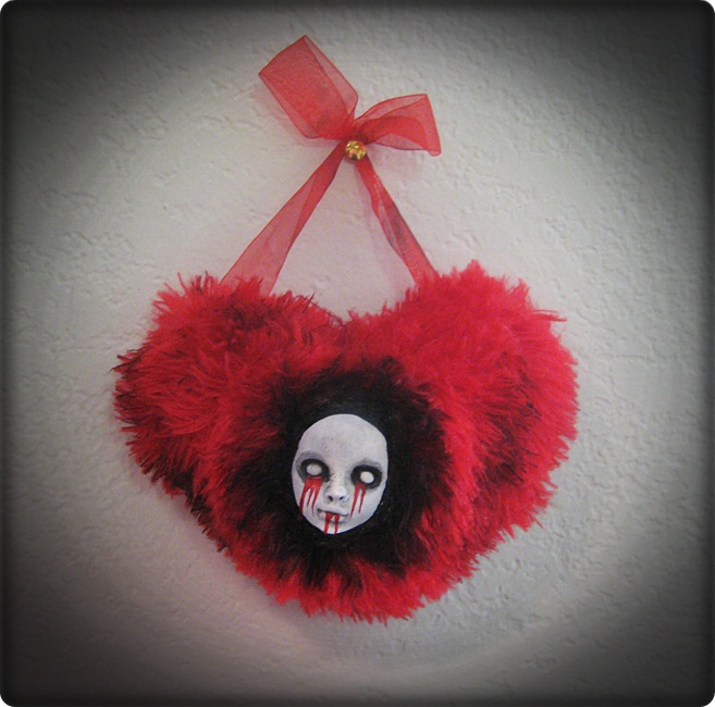 Plush Red Bloody Hanging Heart Doll Face by Bastet2329 Plush Red Bloody Hanging Heart Doll Face by Bastet2329