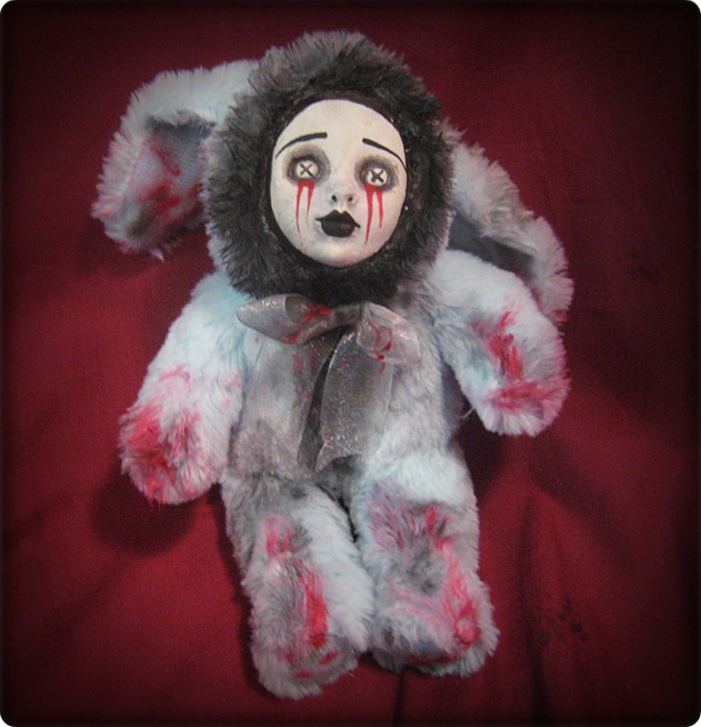 Blue Tears of Blood Rabbit Bunny Creepy Horror Doll by Bastet232 Blue Tears of Blood Rabbit Bunny Creepy Horror Doll by Bastet232