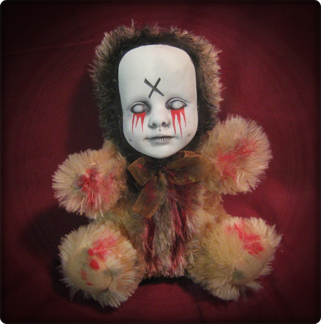 Zombie Tears Of Blood Teddy Bear Creepy Horror Doll by Bastet232 Zombie Tears Of Blood Teddy Bear Creepy Horror Doll by Bastet232