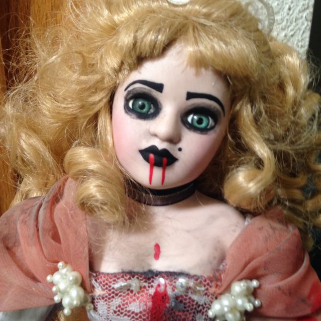 Fancy Fishtail Pink Dress Lady Vampire Creepy Horror Doll by Bastet2329 - Click Image to Close