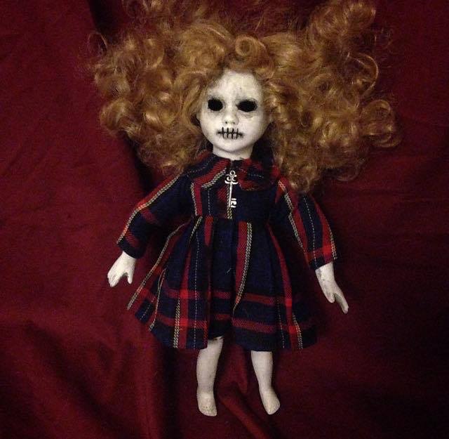 Smaller Wild Hair Doll w Key Creepy Horror Doll by Christie Creepydolls