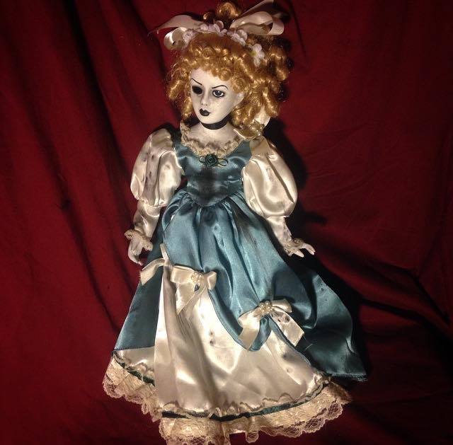 Victorian Lady in Blue w One Eye Creepy Horror Doll by Christie Creepydolls
