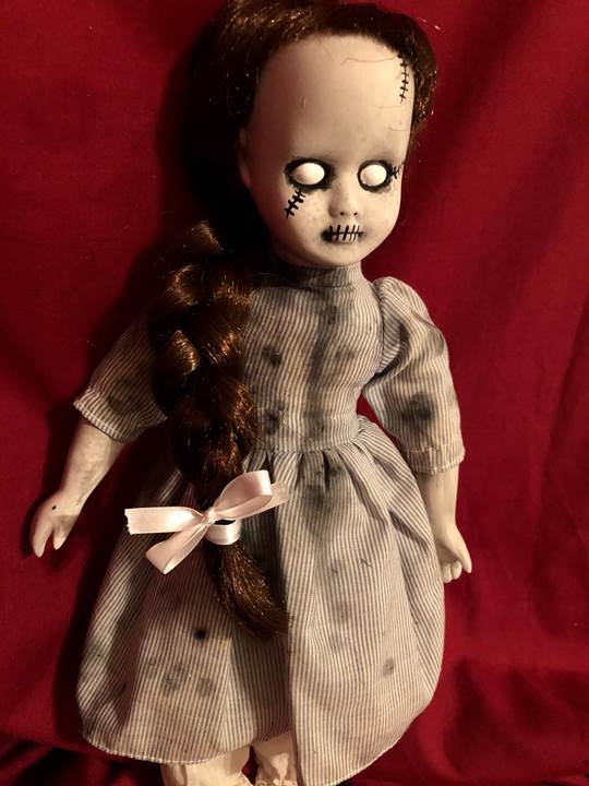 OOAK Dorothy of Oz Frankenstein Zombie Girl Gothic Creepy Horror Doll Art by Christie Creepydolls - Click Image to Close