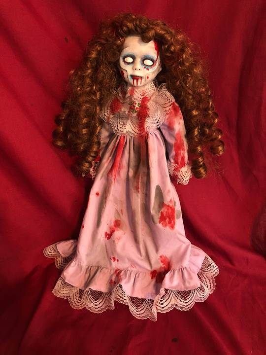 OOAK Walking Dead Zombie Girl Gothic Creepy Horror Doll Art by Christie Creepydolls