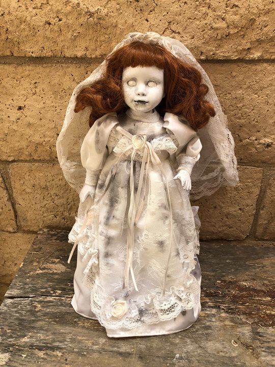 OOAK Smaller No Eyes Bride Gothic Creepy Horror Doll Art by Christie Creepydolls