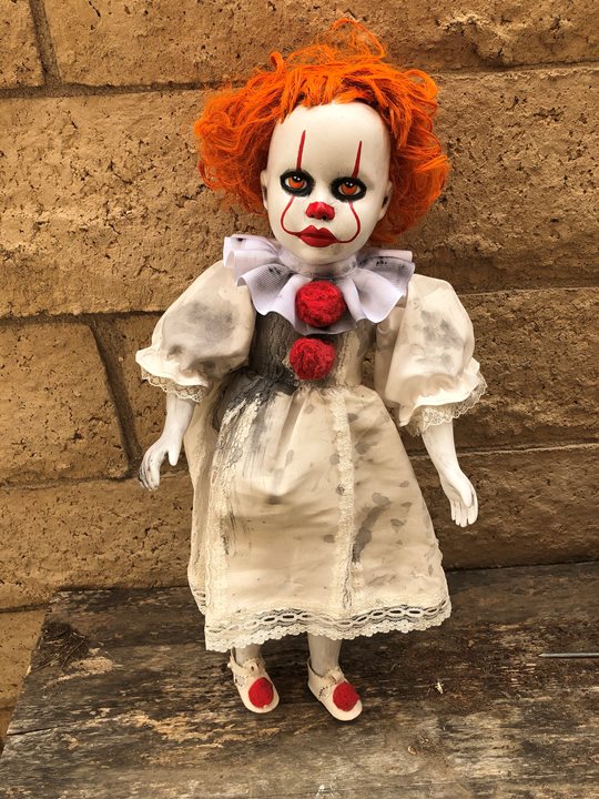 OOAK Pennywise IT Clown Creepy Horror Doll Art by Christie Creepydolls