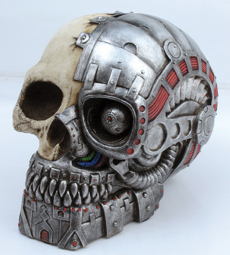 Cyborg Skull Money Bank