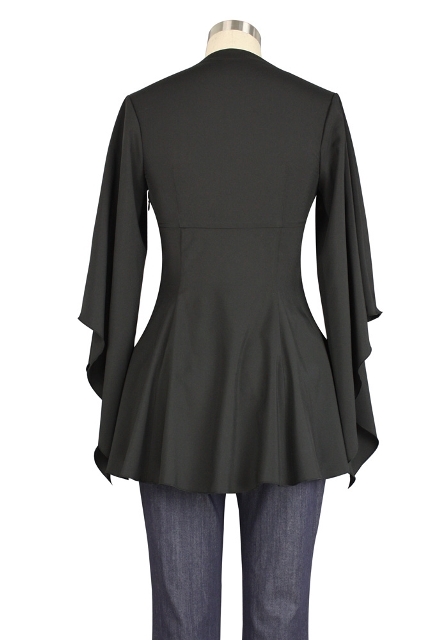 Plus Size Black Gothic Kimono Sleeve Sweetheart Side Corset Top - Click Image to Close