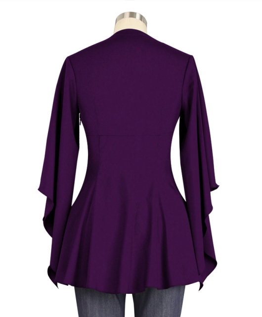 Plus Size Purple Gothic Kimono Sleeve Sweetheart Side Corset Top - Click Image to Close