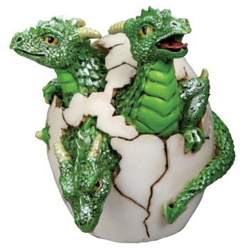 3 Headed Green Dragon Hatching - Click Image to Close
