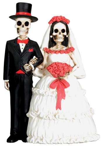 Day of the Dead Skulls Wedding Cake Topper - Click Image to Close