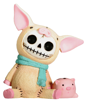 Bacon Pig Furry Bones Skellies Figurine