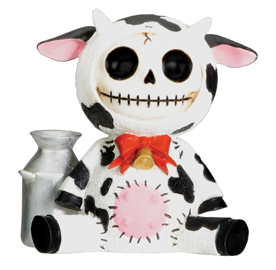 Moo Moo Cow Furry Bones Skellies Figurine