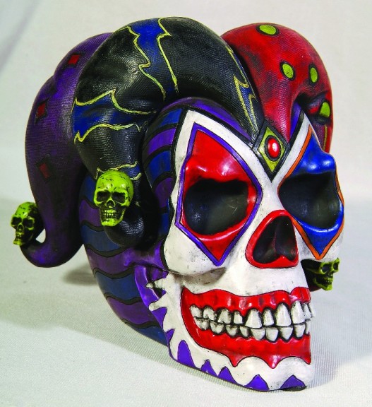 Evil Jester Skull Bank