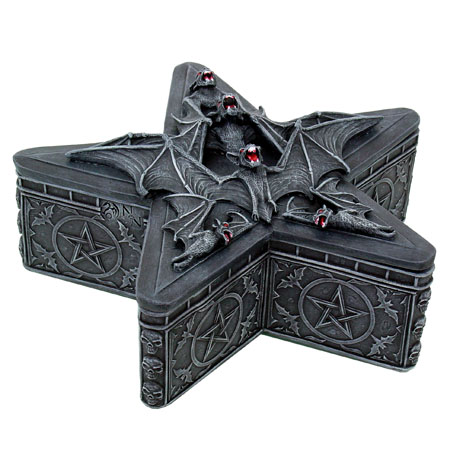 Vampire Bat Pentagram Box by Anne Stokes