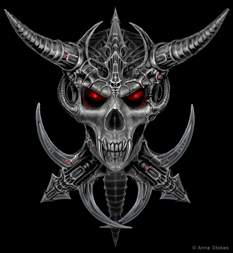 evil skull and ...