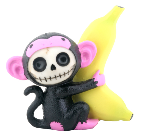 Black Munky Furry Bones Skellies Figurine