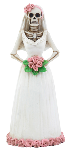 Day of Dead Bride White and Pink Skeleton - Click Image to Close