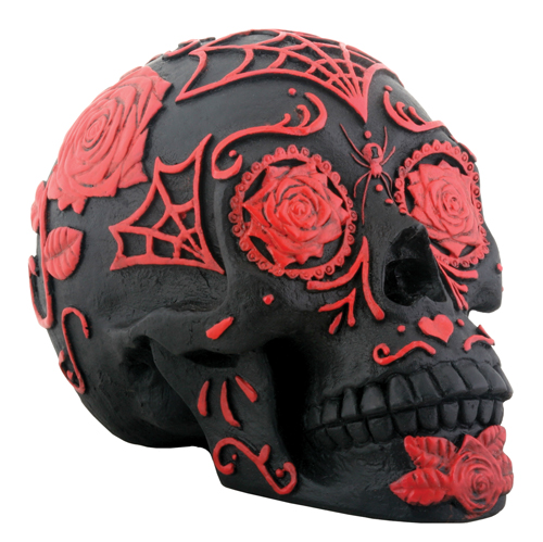 DOD Red and Black Sugar Skull - Click Image to Close
