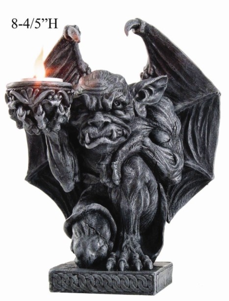 Gargoyle Kneeling Candle Holder - Click Image to Close