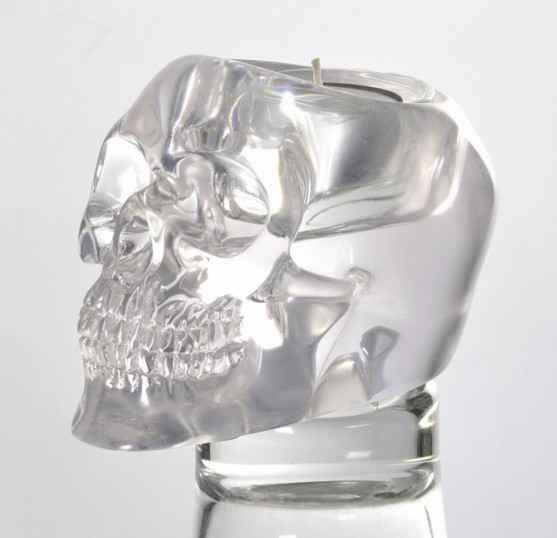Clear Translucent Skull Candle Holder Clear Translucent Skull Candle Holder