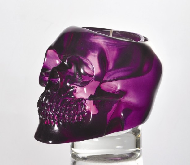 Purple Translucent Skull Candle Holder Purple Translucent Skull Candle Holder