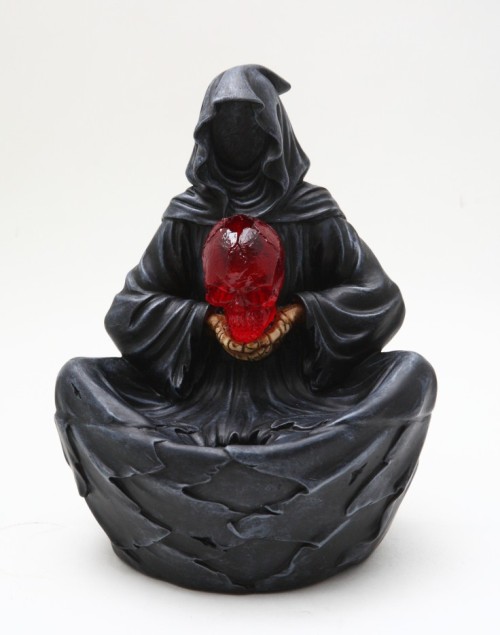 Grim Reaper Fountain w Red Skull - Click Image to Close