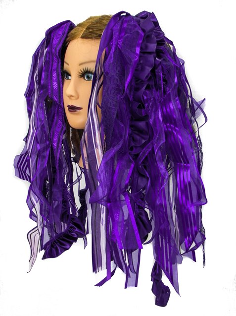 Purple Gothic Ribbon Hair Falls by Dreadful Falls - Click Image to Close