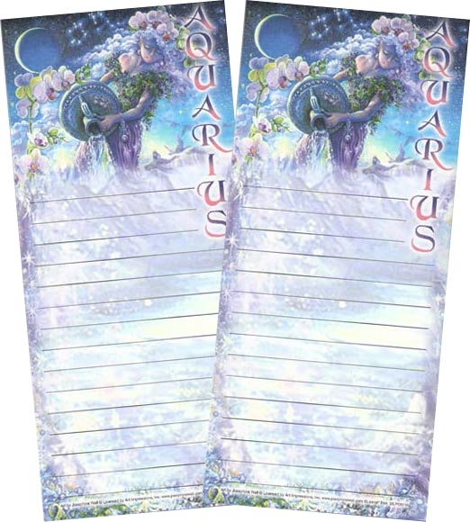 "Aquarius" Magnetic Zodiac List Pad by Josephine Wall