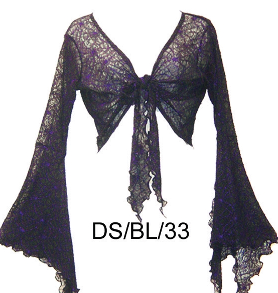 Dark Star Gothic Spider Web Lace Shrug w Bell Sleeves