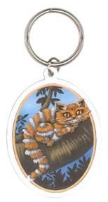 Cheshire Cat metal keychain
