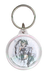 Black Heart fairy acrylic keychain - Click Image to Close