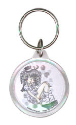 Playing coy acrylic keychain - Click Image to Close