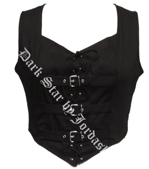 Dark Star Black Buckle Corset Bodice Top
