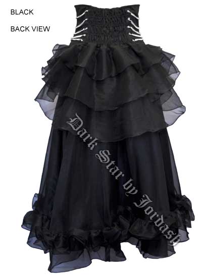 Dark Star Gothic Mesh PVC Buckle Chain Under Bust Dress Skirt - Click Image to Close