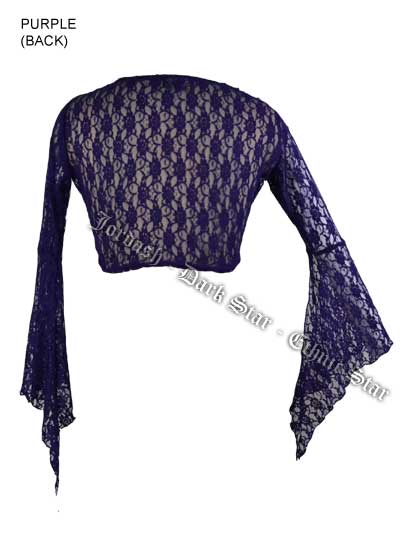 Dark Star Purple Floral Lace Gothic Shrug Cardigan - Click Image to Close