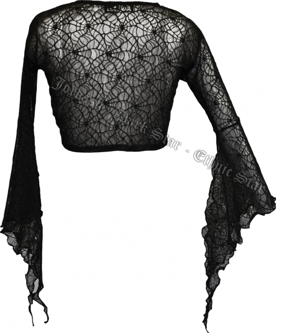 Dark Star Gothic Spider Web Lace Shrug w Bell Sleeves - Click Image to Close