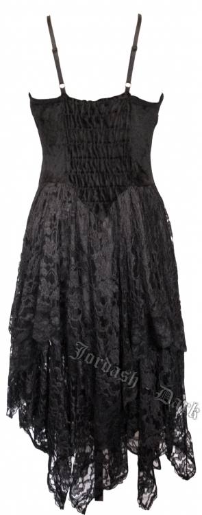 Dark Star Gothic Black Lace Corset Dress - Click Image to Close