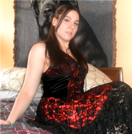Dark Star Gothic Black & Red Lace Corset Dress - Click Image to Close