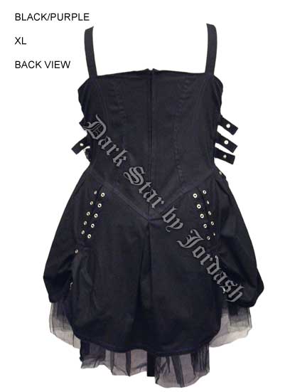 Dark Star Black and Red Buckle Corset Dress - Click Image to Close