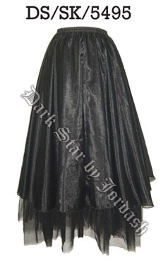 Dark Star Black Gothic Organza Net Skirt - Click Image to Close