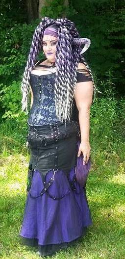 Dark Star Black and Purple Chains Gothic Skirt - Click Image to Close