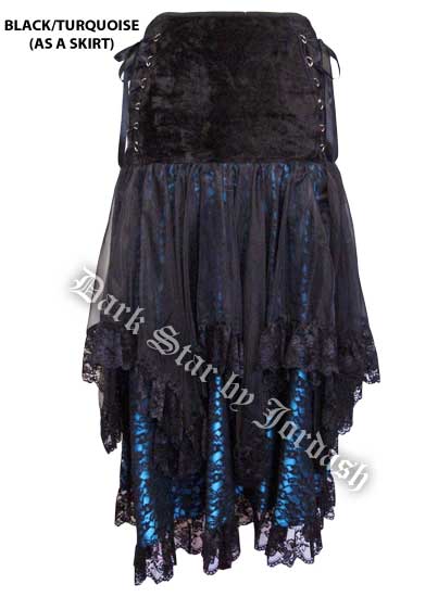 Dark Star Black and Purple Corset Dress Skirt - Click Image to Close