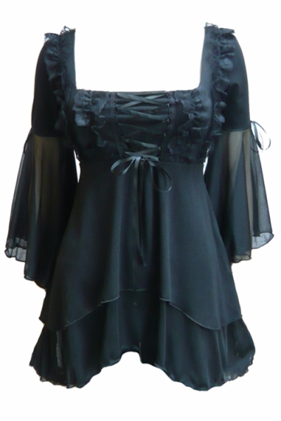 Plus Size Black Gothic Fairy Tale Corset Top