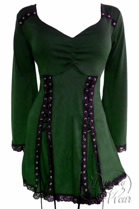 Plus Size Electra Corset Top in Green Envy - Click Image to Close