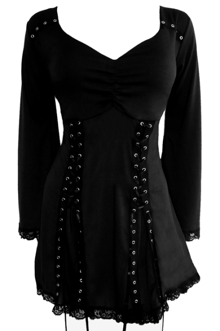 Plus Size Electra Corset Top in Black Raven - Click Image to Close