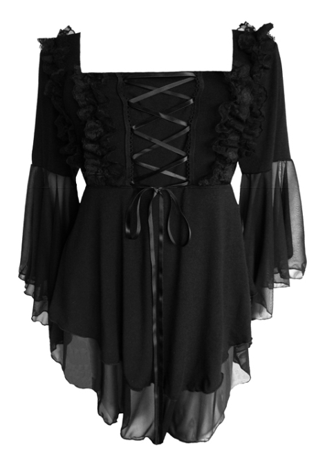 Plus Size Black Gothic Fairy Tale Corset Top - Click Image to Close
