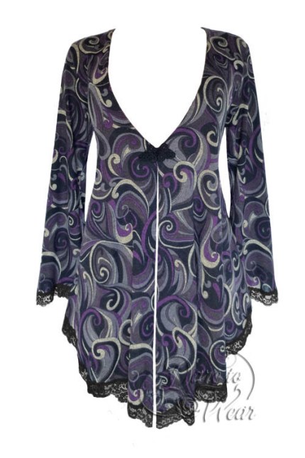 Plus Size Embrace Corset Sweater Duster Jacket in Purple Spell Plus Size Embrace Corset Sweater Duster Jacket in Purple Spell