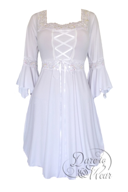 Plus Size White Icing Gothic Renaissance Corset Dress - Click Image to Close